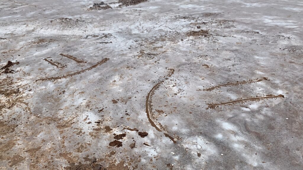 smiley face in the salt